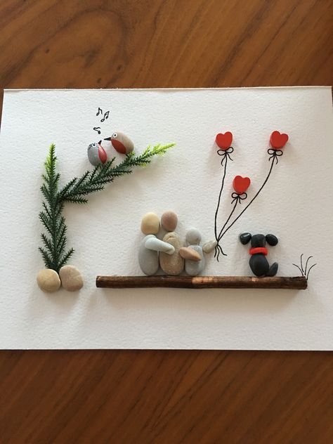 Stone Pictures Pebble Art, Box Frame Art, Seashell Wall Art, Stone Wall Art, Pebble Art Family, Rock And Pebbles, Pebble Pictures, Animal Crafts For Kids, Sea Glass Crafts