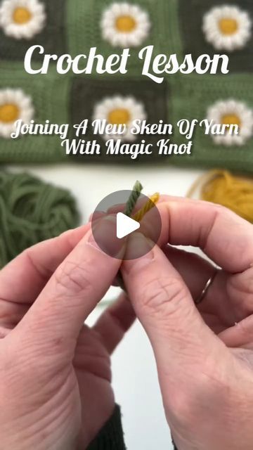 Crochet Joining Yarn, Joining Two Yarns Together, How To Join Yarn, Magic Knot For Joining Yarn, Joining Yarn Crochet, Knot Tutorial, Puff Stitch Crochet, Magic Knot, Woolen Craft