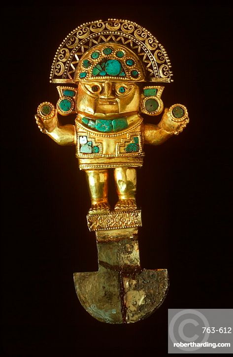 Precolumbian Gold Chimu Culture, 1000-1400AD | Stock Photo People Tattoos, Peruvian Style, Ancient Egyptian Deities, Colombian Art, Peruvian Art, Treasure Coin, History Images, Archaeological Finds, History Pictures