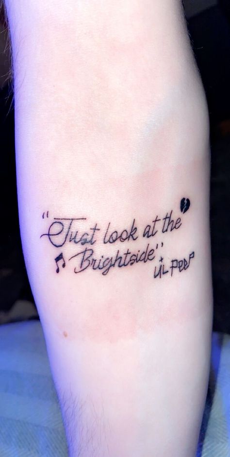 Suicidesquad Tattoos, Lil Peep Lyrics Tattoo, Lil Peep Inspired Tattoos, Lil Peep Tattoo Ideas, Meaning Full Tattoos, Lil Peep Tattoo, Peep Tattoo, Peep Lyrics, Kiss Tattoos