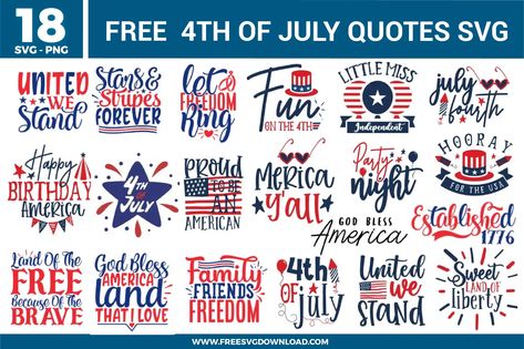 Download free 4th of July Quotes SVG files for Independence Day crafts. Perfect for decor, apparel, and party projects. 4th Of July Svg Free, Independence Day Crafts, 4th Of July Quotes, Teachers Thanksgiving, Pride Quotes, July Quotes, Quote Svg Files, Happy Birthday America, Creepy Christmas