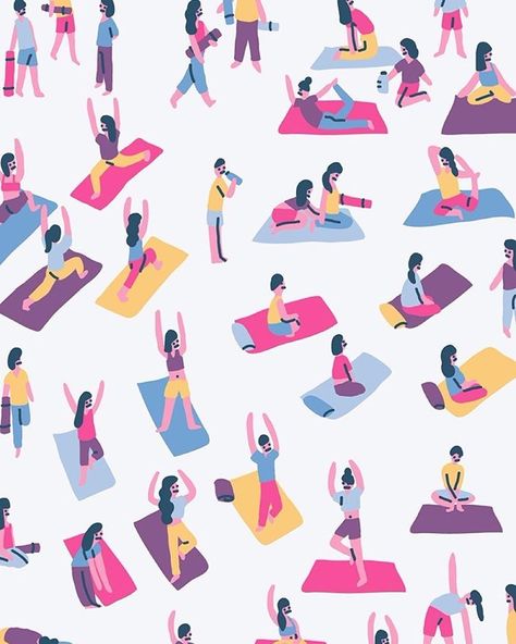 Yoga/ Sara Maese Yoga Pattern, Yoga Kunst, Motivasi Diet, Arte Yoga, Yoga Illustration, Yoga Pictures, Yoga Design, Pose Yoga, Yoga Art