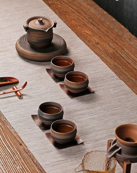 Chinese Tea Cups, Chinese Tea Set, Tea Pitcher, Zen Style, Clay Teapots, Ceramic Tea Cup, Color Glaze, Chinese Tea, Tea Sets