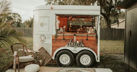 Converted Horse Trailer, Horsebox Bar, Trailer Bar, Catering Trailer, Mobile Coffee Shop, Coffee Trailer, Travel Bar, Horse Box, Coffee Truck