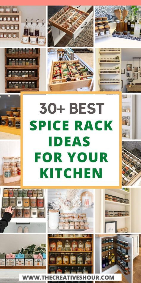 Counter Spice Storage, Diy Wooden Spice Rack Ideas, Spice Rack Small Space, Spice Rack In Pantry Wall, Build Spice Rack, Modern Spice Rack Ideas, Diy Wooden Spice Rack Wall, Decorative Spice Racks, Storage Ideas For Spices In Kitchen