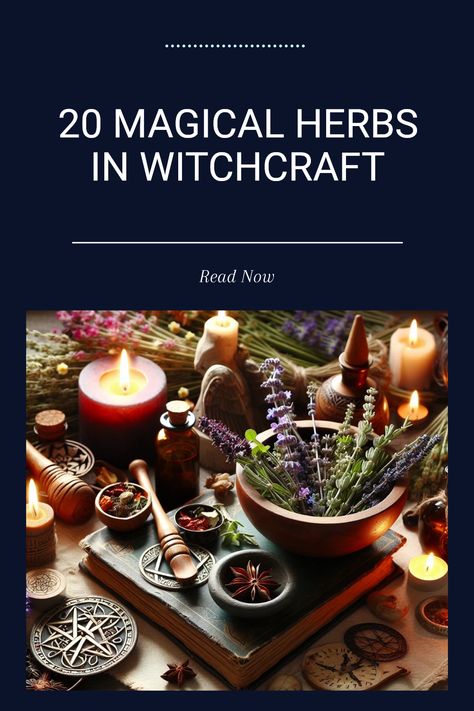 Explore the world of herbal magic with these 20 common herbs used in traditional witchcraft. Discover how these magical herbs can enhance your spiritual practices and folk magic rituals. Each herb holds a unique significance; from Rosemary's protective properties to Lavender's calming essence, these plants can bring your spellwork to life. Whether you're a witchcraft novice or a seasoned practitioner, this list offers exciting ways to integrate the power of nature into your rituals. Unlock the secrets of these incredible herbs and enrich your practice today! Herbs In Witchcraft, Witchcraft Movie, Witchcraft Shop, Harvesting Herbs, Traditional Witchcraft, Natural Magic, Folk Magic, Magical Herbs, Witchcraft Supplies