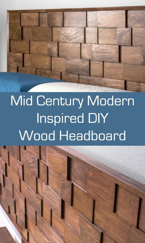 Why buy a king headboard when you can DIY it? Build this mid-century modern inspired wooden headboard using our easy-to-follow tutorial. Do it cheaper, better (higher quality), and make it any color you like. Learn how to make a headboard here! Mid Century Modern Diy, Diy King Headboard, Mid Century Headboard, Make A Headboard, Diy Headboard Wooden, Diy Wood Headboard, Diy Mid Century, Tv Fal, How To Make Headboard