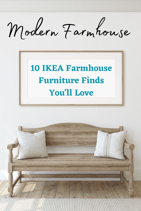 Farmhouse bench with pillows Ikea Modern Farmhouse, Ikea Bank, Cozy Farmhouse Bedroom, Ikea Farmhouse, Modern Farmhouse Furniture, Ikea Couch, Ikea Furniture Hacks, Ikea Hemnes, Brass Bed