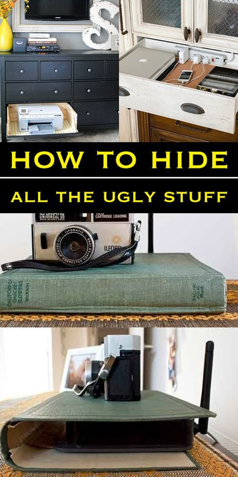 How to Hide All the Ugly Things in Your House Hiding Ugly, Casa Vintage, Home Hacks, Household Hacks, Decorating Tips, Home Deco, Home Projects, Home Organization, Diy Home Decor