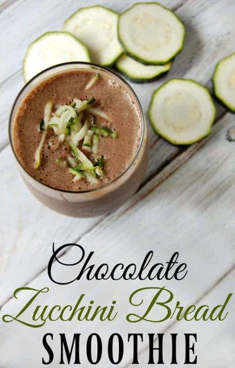 Want more ways to use zucchini? How about this chocolate zucchini bread smoothie?! Packed with zucchini and totally delicious! #chocolate #chocolatezucchini #zucchinibread #smoothie #veggie #healthy Zucchini Smoothie Recipes, Zucchini Smoothie, Zucchini Zoodles, Wfpb Vegan, Shake Ideas, Vegetable Smoothie, Luteal Phase, Veggie Smoothies, High Protein Desserts