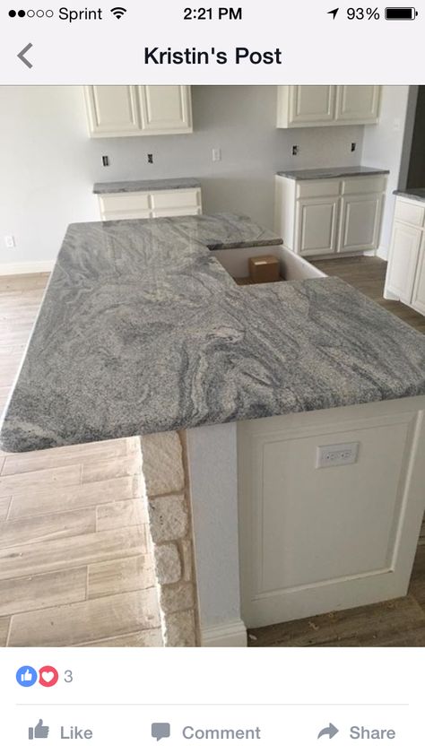 African Tapestry granite. This is my granite; can't wait for installation! Stonemark Mirage White Granite, Granite Andino White, Nevaska Granite, Caledonia Granite, Sensa Blanco Gabrielle Granite, Kitchen Redo, Remodeling Projects, White Kitchen, Storage Bench