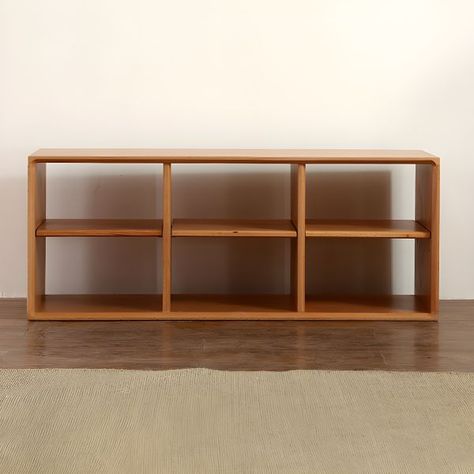 Modern Wood Bookcase with Multiple Shelves and Stylish Design - Natural Cabinet Not Included 39"L x 13"W x 16"H Long Low Bookcase, Acrylic Bookcase, Makeup Vanity With Drawers, Natural Cabinets, Horizontal Bookcase, Low Bookshelves, Bookcase With Drawers, Low Bookcase, Wood Wardrobe