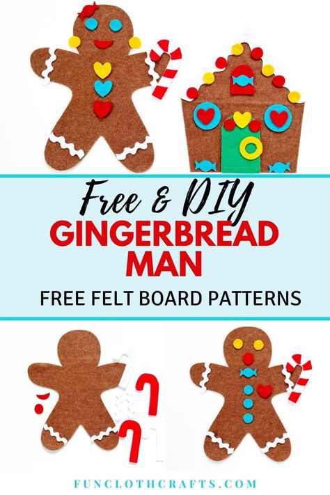 Felt Crafts For Toddlers, Felt Board Templates Free Printable, Winter Felt Board, Gingerbread Felt Pattern, Felt Board Ideas, Felt Gingerbread, Gingerbread Man Template Free Printable, Gingerbread Man Paper Craft, Gingerbread Men Crafts