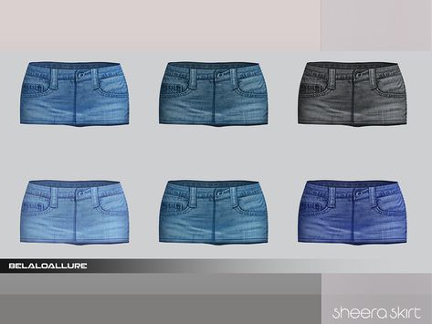 The Sims Resource - Belaloallure_Sheera denim skirt (patreon) The Sims 4 Pack, Sims 4 Cc Folder, Mini Denim Skirt, Y2k Skirt, Denim Skirt Outfits, Sims 4 Dresses, Sims Four, The Sims 2, Sims4 Clothes