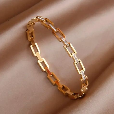 SPECIFICATIONSBrand Name: NoEnName_NullOrigin: Mainland ChinaGender: WomenMetals Type: CopperBracelets Type: Cuff BraceletFine or Fashion: fashionFunction: Mood TrackerStyle: ClassicMaterial: cubic zirconiaPlating: Gold-colorSetting Type: NoneShape\pattern: GeometricChoice: yessemi_Choice: yes Designer Gold Bracelet For Women, Kada Style Bracelet For Women, Hold Bracelet For Women, Tanishq Bracelets Design, Elegant Gold Bangles, Gold Bracelet Patterns For Women, Bracelet Bangles For Women, Gold Kada For Women Classy, Gold Bangles Design 2024