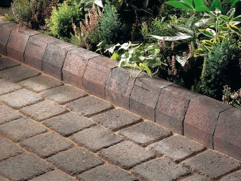 Path Edging | Block Paving Kerbs | Path Edging Stones | Marshalls Laying A Patio, Paving Edging, Driveway Materials, Garden Ideas Driveway, Driveway Edging, Edging Stones, Path Edging, Brick Edging, Driveway Design