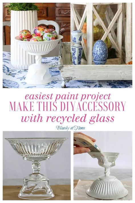 Easiest Paint Project with Recycled Glass. Learn how to paint recycled glass pieces to make a pretty and practical home decor accessory. Use this easy paint craft project to display accessory accents. Practical Home Decor, Glass Spray Paint, Twine And Twig, Hometalk Diy, Christmas Things To Do, Different Types Of Painting, Glass Lamp Base, Glass Art Projects, Learn How To Paint