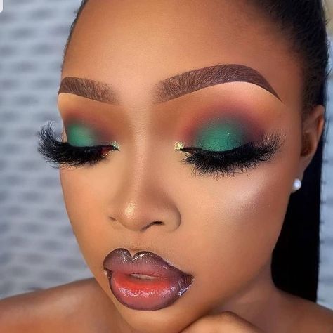 Maquillage Yeux Cut Crease, Makeup For Black Skin, Brown Skin Makeup, Glam Makeup Look, Dope Makeup, Colorful Eye Makeup, Creative Eye Makeup, Today Is The Day, Glamour Makeup