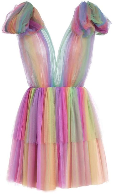 Dream Come True Dress perfect for a birthday, New Year's or Graduation Cotton candy colors, cute Polyvore Fillers, Lirika Matoshi, Carnival Girl, Fun Questions, Random Fashion, Runway Outfits, Couture Mode, Rainbow Dress, Flirty Dresses