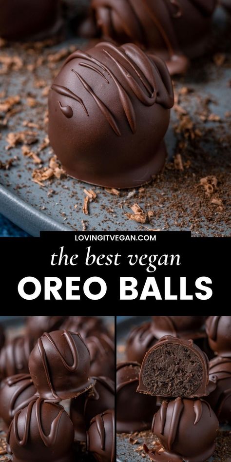 Vegan Oreo Balls, Vegan Oreo Truffles, Vegan Christmas Treats, Vegan Holiday Desserts, Vegan Halloween Treat, Vegan Christmas Dinner, Vegan Chocolate Recipes, Vegan Truffles, Vegan Party Food