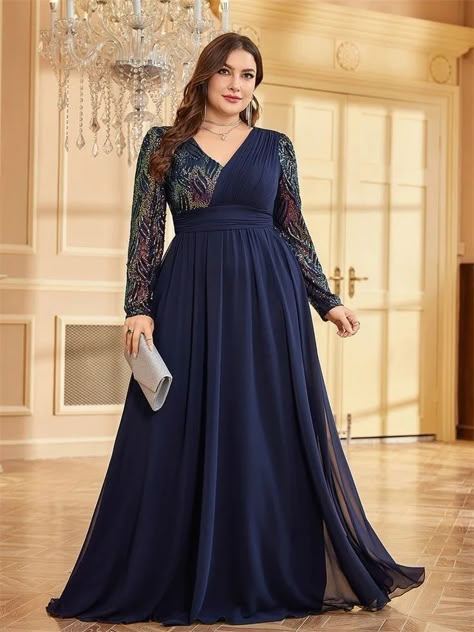 Tea Length Bridesmaid Dresses, Wedding Guest Gowns, Long Sleeve Bridesmaid Dress, Plus Size Gowns, Sequin Dresses, Long Sleeve Evening Dresses, Long Sleeve Sequin, فستان سهرة, Women's Evening Dresses