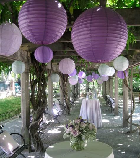 lanterns for weddings | ... are from from Luna Bazaar. Great Setting for a Wedding reception Deco Violet, Purple Lantern, Paper Lantern Decor, Purple Party, Wedding Lanterns, Lavender Wedding, Wedding Party Decorations, Big Wedding, Paper Lanterns