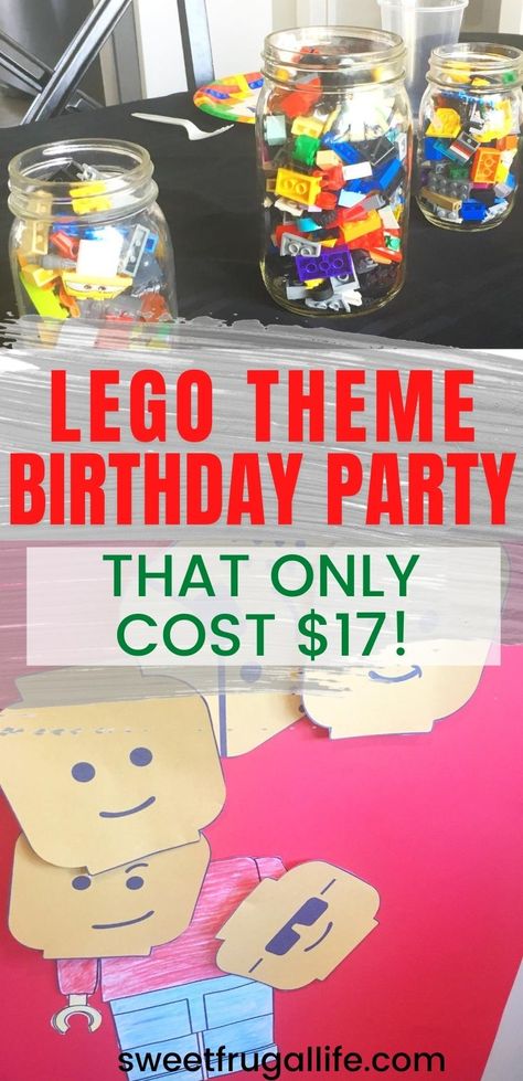 Cheap LEGO birthday party activities, decorations, and ideas.  Boys birthday party ideas.  Cheap birthday party theme for boys.  Fun birthdays for 6 year old boys.  7 year old birthday ideas.  Easy birthday party for boys.  LEGO party ideas.  Frugal LEGO party activities.  Easy LEGO party food.  Cheap LEGO birthday party decorations.  Easy LEGO birthday party.  Boy birthday parties. Lego Building Party, Lego Birthday Party Activities, Lego Birthday Party Crafts, Simple Lego Birthday Party, Lego 9th Birthday Party, Lego Birthday Food Ideas, Lego Party Activities, Lego Birthday Games, Birthday Party Ideas For 7 Year Boy