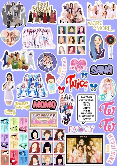 Twice Stickers Printable Aesthetic, Kpop Stickers, Bts Christmas, Diy Crafts Bookmarks, Sticker Organization, Pop Stickers, Printables Freebies, Scrapbook Stickers Printable, Sticker Template