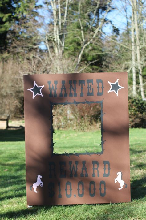 "Wanted" Cowgirls birthday photo booth Wanted Photo Booth Frame, Wanted Poster Photo Booth, Birthday Photo Booth, Rodeo Birthday Parties, Face Cut Out, Cowgirl Photo, Western Photo, Birthday Photo Booths, Rodeo Birthday