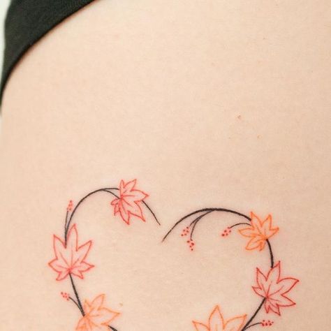 Heart Leaf Tattoo, Leaf Tattoo, Heart Leaf, Leaf Tattoos, Maple Leaf, Tattoos, On Instagram, Instagram