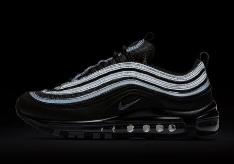 Nike Air Max 97 Triple Black 921733-001 Nike Airmax 97, Fashion Trend Inspiration, Nike Gear, Sneakers Nike Air Max, Nike Shoes Outfits, Nike Shoes Air Max, Shoes Photo, Nike Air Max For Women, Mens Nike Shoes