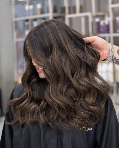 Hazelnut Brown Balayage, Brown Hair Balyage, Hazelnut Hair Color, Hazelnut Hair, Highlights For Dark Brown Hair, Black Hair Balayage, Haircuts For Medium Length Hair, Honey Brown Hair, Brown Hair Looks