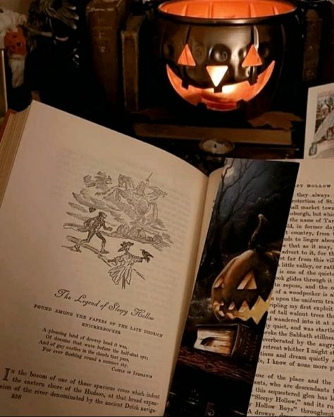 The Legend of Sleepy Hollow | Halloween | October | Autumn | thewoodlandlibrary Halloween Books Aesthetic, All Hallows Eve Aesthetic, Halloween Book Aesthetic, Sleepy Hallow, Sleepy Hollow Aesthetic, Sleepy Hollow Book, Sleepy Hollow New York, The Legend Of Sleepy Hollow, Legend Of Sleepy Hollow