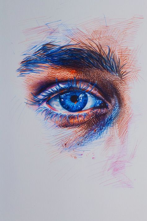 Pencil Coloured Drawings, Acrylic And Colored Pencil Art, Eyes Pencil Drawing, Drawing Ideas Pen, Art Colour Pencil, Pen And Ink Portraits, Color Pencil Portrait, Pastel Pencil Drawing, Portraits Pencil