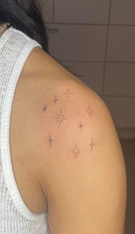 Bday Tattoo, Sparkle Tattoo, One Tattoo, Tattoo 2023, Stick N Poke Tattoo, Glitter Tattoo, Poke Tattoo, Stick And Poke, Rib Tattoo