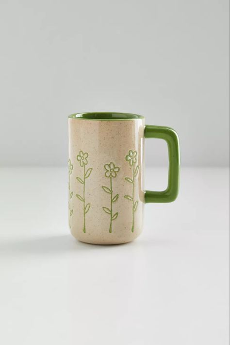 Tall Mug, Color Me Mine, China Food, Paint Your Own Pottery, Pottery Painting Designs, Tall Flowers, Flower Mug, Pottery Crafts, Pottery Cups