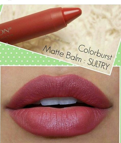 Matte balm Revlon … Revlon Matte Balm, Revlon Colorburst Matte Balm, Revlon Matte, Sultry Makeup, Revlon Colorburst, Lipstick Designs, Lips Shades, Makeup To Buy, Beauty Products Drugstore