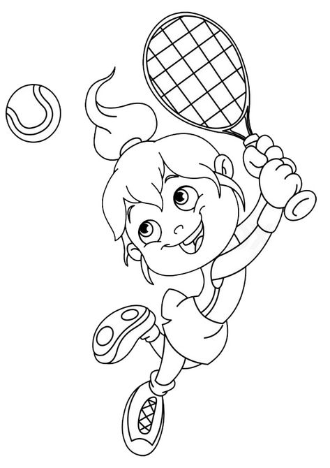 Minnie Mouse Drawing, Sports Coloring Pages, Kindergarten Coloring Pages, Coloring Art, Playing Tennis, Drawing Color, Islamic Cartoon, Digital Coloring, Easy Coloring Pages