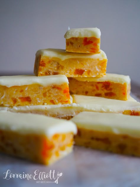 No Bake Apricot Coconut Slice @ Not Quite Nigella Sweet Slices, Wednesday Dinner, Apricot Slice, No Bake Slices, Slice Recipes, Apricot Recipes, Coconut Slice, Cookie Base, Condensed Milk Recipes