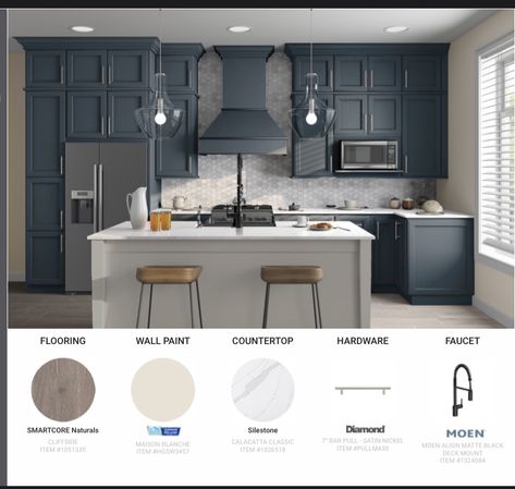 Maritime Diamond Cabinets Diamond Maritime Kitchen Cabinets, Maritime Cabinets Diamond, Maritime Kitchen Cabinets, Maritime Blue Kitchen Cabinets, Maritime Cabinets, Diamond Cabinets Kitchens, Casita Kitchen, Reno Kitchen, Finished Basement Designs