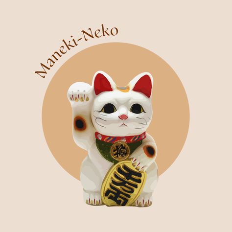 Japanese Waving Cat, Japanese Fortune, Cat Waving, Waving Cat, Ip Design, Fortune Cat, Origin Story, Japanese Patterns, Cat Party