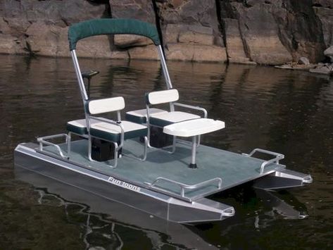 Fun Toons Mini Pontoon Front 2 Man Bass Boat, Pontoon Boat Ideas, Electric Pontoon Boat, Mini Pontoon Boats, Small Pontoon Boats, Pontoon Boats For Sale, Pedal Boats, Pedal Boat, Water Bike