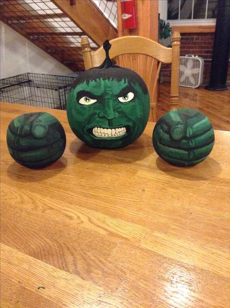 Painted hulk pumpkin for contest at work 2014! #marvel #hulksmash #avengers Hulk Pumpkin, Disney Pumpkins, Pumpkin Stitch, Pumpkin Patch Birthday Party, Stitch Pumpkin, Pumpkin Patch Birthday, No Carve Pumpkin Decorating, Pumpkin Decorating Contest, Disney Pumpkin