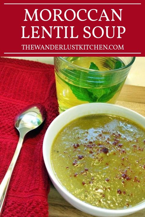 Satisfy your wanderlust from your kitchen with Moroccan Lentil Soup—a flavorful fusion of lentils, yellow pepper, carrots, onion, and exotic spices. Moroccan Lentil, Moroccan Lentil Soup, Lentil Soup Recipe, Lentil Soup Recipes, Yellow Pepper, Stuffed Pepper Soup, Lentil Soup, Inspired Recipes, Kitchen Recipes