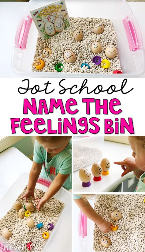 We LOVE this name the feelings sensory bin. Work on fine motor skills and identifying feelings. Great for an all about me theme in tot school, preschool, or even kindergarten! Feelings Sensory, Feelings Lesson Plans, Preschool Feelings, Emotions Preschool Activities, Feelings Activities Preschool, Feelings Preschool, Feelings Lessons, Preschool All About Me, Identifying Feelings