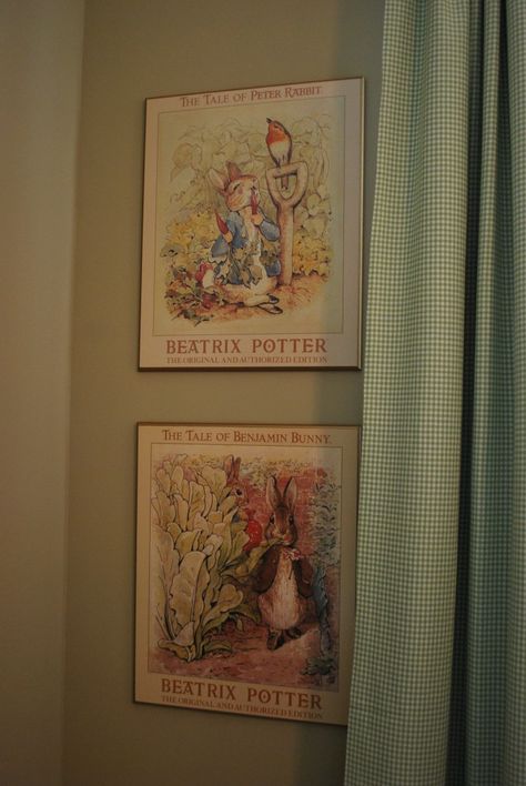 Book Themed Nursery Vintage, Nursery Ideas Beatrix Potter, Nursery Beatrix Potter, Nursery Ideas Peter Rabbit, Bookish Nursery Ideas, Vintage Beatrix Potter Nursery, Peter Cottontail Nursery, Beatrix Potter Nursery Boy, Beatrix Potter Bedroom