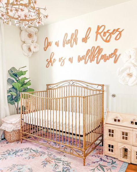 Glamorous. Glimmering. Golden. We are awestruck by how @sammieedarlingg styled our eye catching Noelle crib. Classic Nursery, Floral Nursery, Cribs, Nursery, Home Decor Decals, Bed, Floral, Furniture, Home Decor