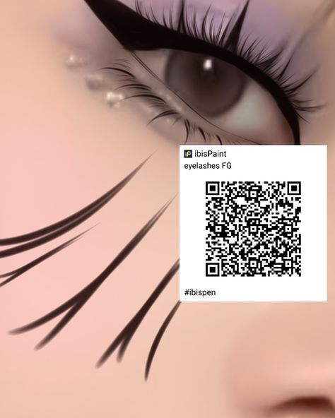 Digital Art Eyelashes, Eyelashes Ibis Paint Code, Ibis Eyelashes, Eyelash Qr Code Ibis Paint, Ibis Paint Eyelashes, Eyelashes Brush Ibis Paint, Eyelash Brush Ibispaint, Ibis Paint Brush Code Eyelash, Eye Brushes Ibis Paint