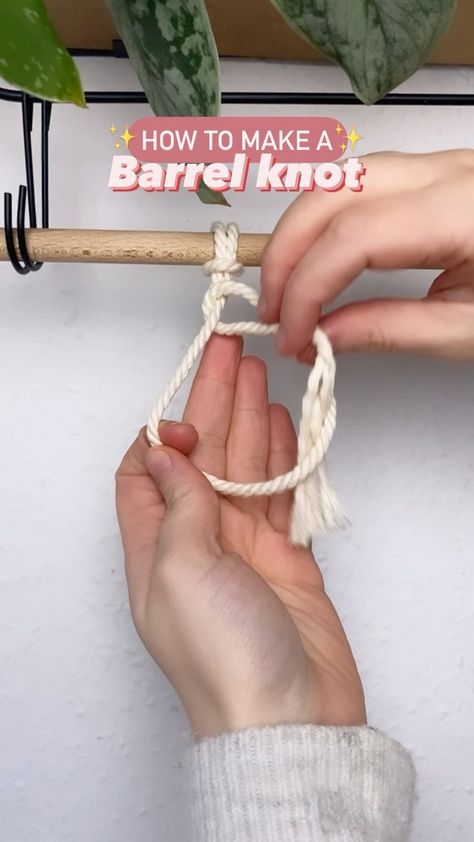 ✨SAVE this Reel so you can easily look back at how to create a barrel knot ✨ This knot is super easy & fun to create and it’s adds such a… | Instagram Barrel Knot Tutorial, Barrel Knot, Cute Texture, Loop Knot, Decorative Knots, Knots Tutorial, Bracelet Knots, Macrame Knot, Diy Macrame