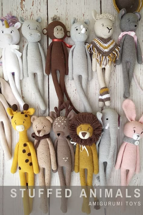 Crochet Animal Toys, Crochet Animal Doll, Vintage Amigurumi, Crochet Woodland Animals, Baby Amigurumi, Knitted Stuffed Animals, Animal Amigurumi, Crochet Nursery, Crochet Lion